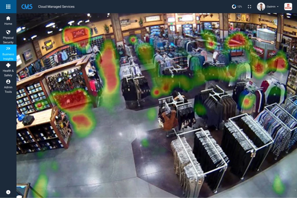 Store layout with customer activity heat map