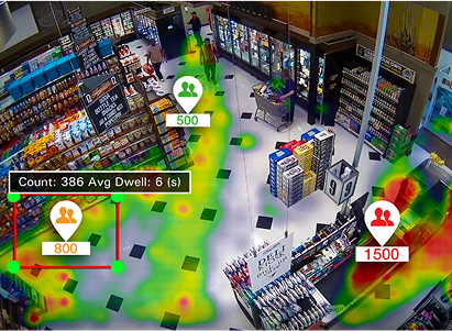 AI heat map for store traffic and dwell monitoring